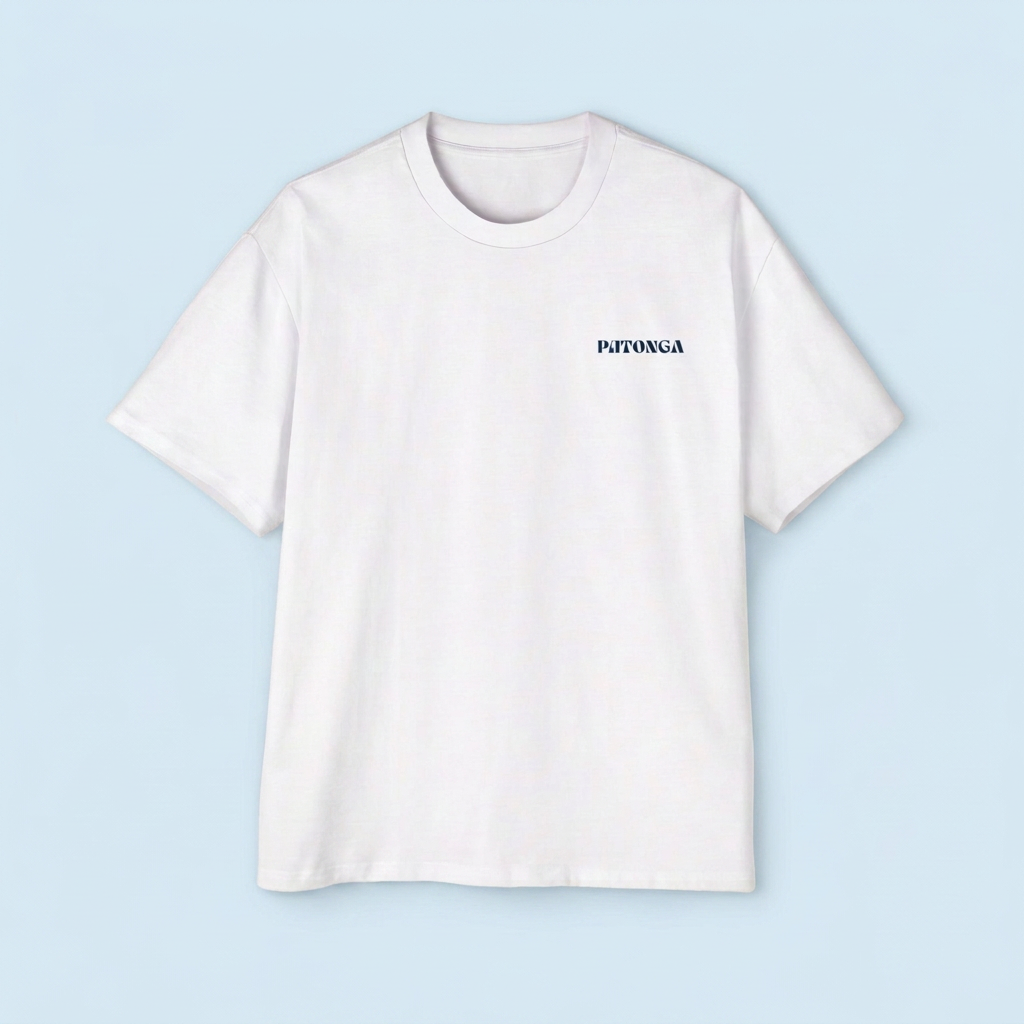 Absolutely Flat Out White front flat lay on light blue