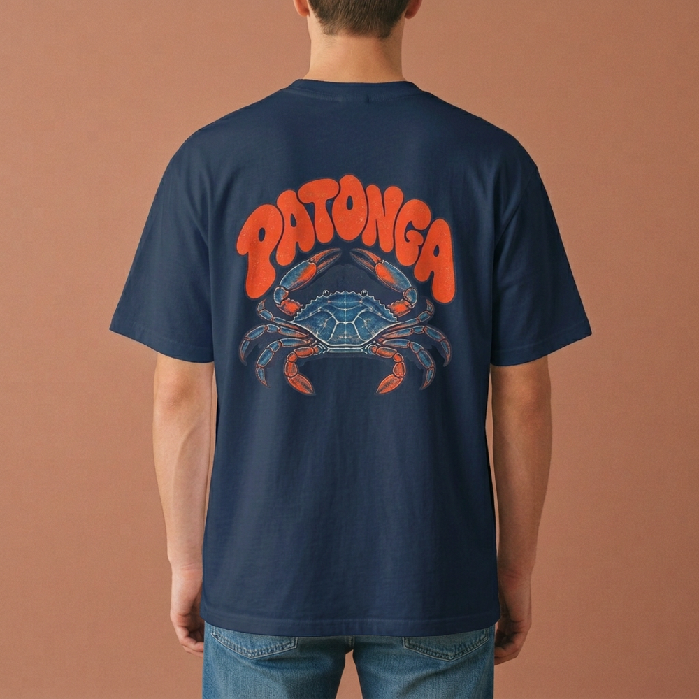 Midnight blue Crab Tee back mockup