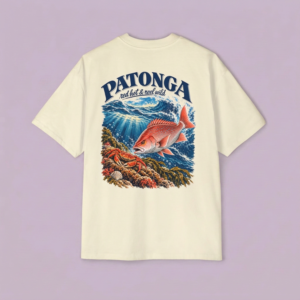 Muted cream Snapper Tee flat lay
