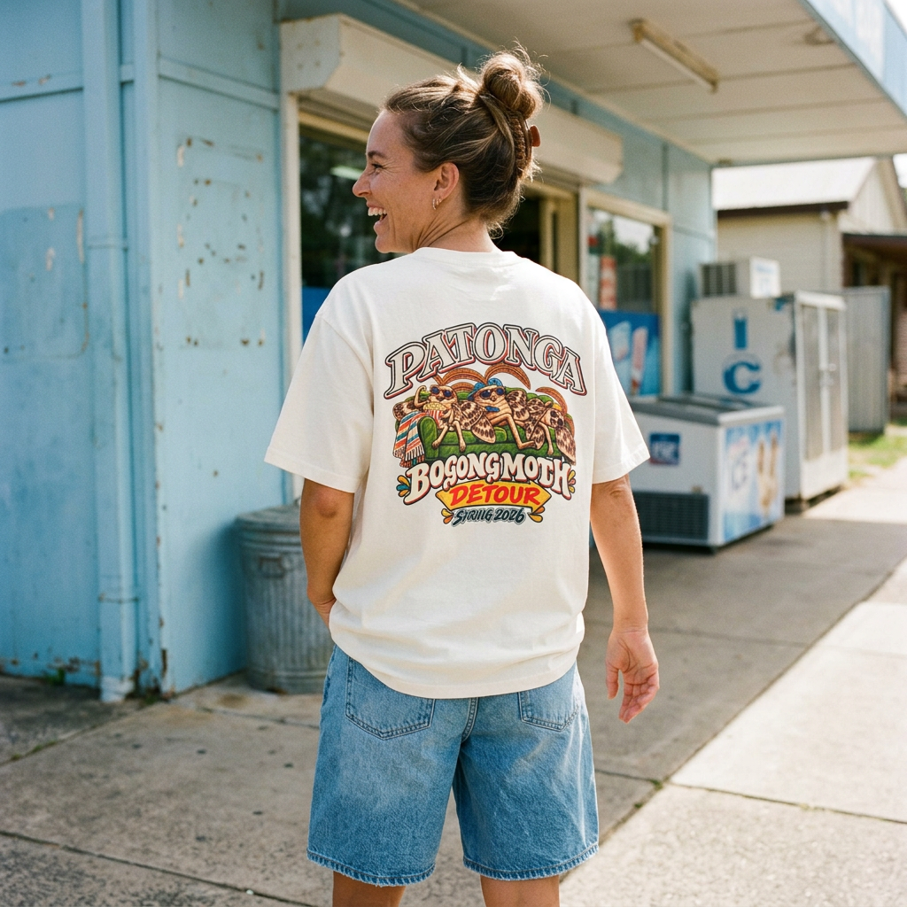PATONGA cream tee lifestyle mockup