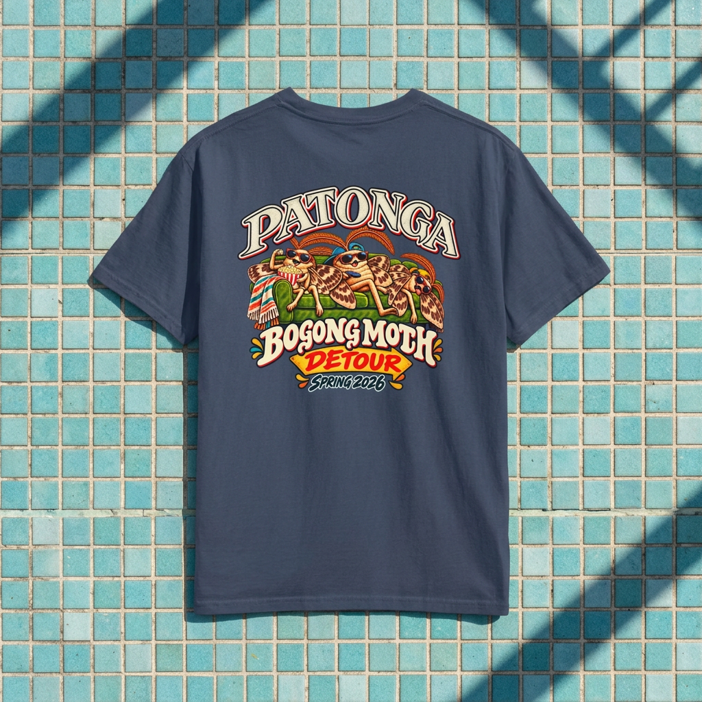 PATONGA navy back-print mockup on blue tiles