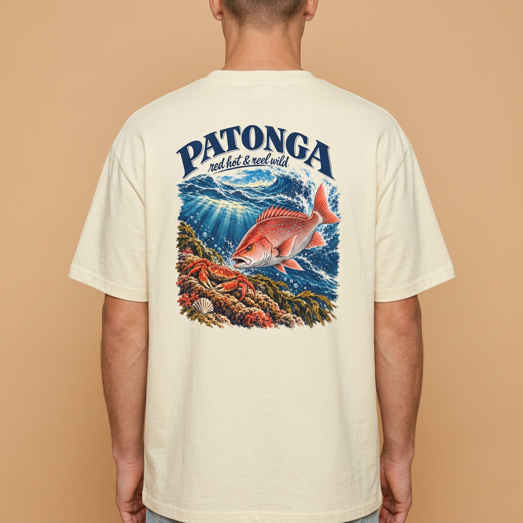 Snapper Tee back print close-up