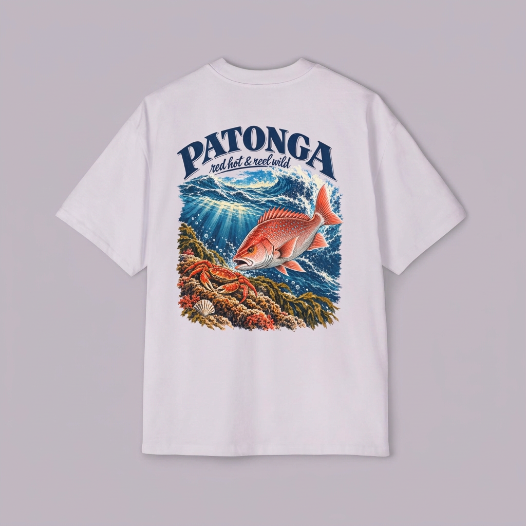 Snapper Tee Orchid back flat lay