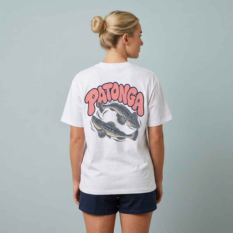 White Flattie tee back mockup
